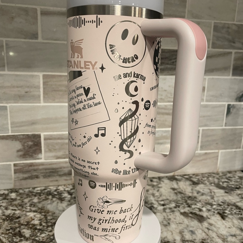 Taylor Swift Stanley Tumbler cup Rose Quartz 40 oz NEW laser engraved pick color - Picture 5 of 15